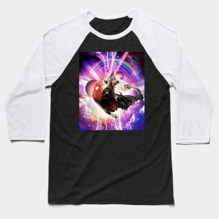 Lazer Warrior Space Cat Riding Chicken Eating Burrito Baseball T-Shirt